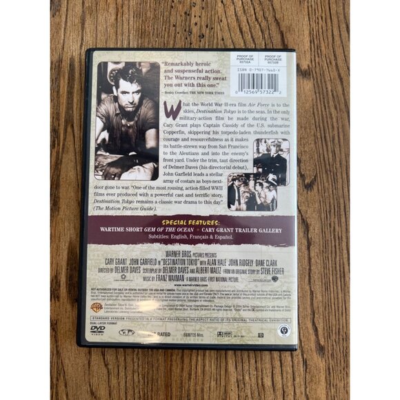 Destination Tokyo DVD Cary Grant & John Garfield World War II Classic Movie - Picture 4 of 4
